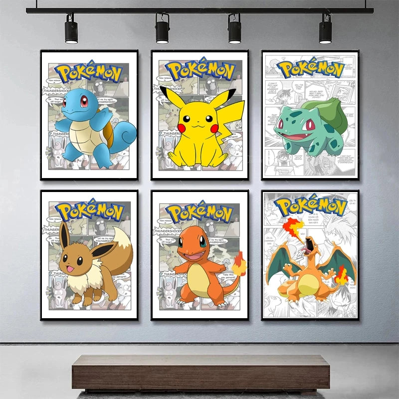 Canvas Prints Pokemon Pikachu Wall Art Poster