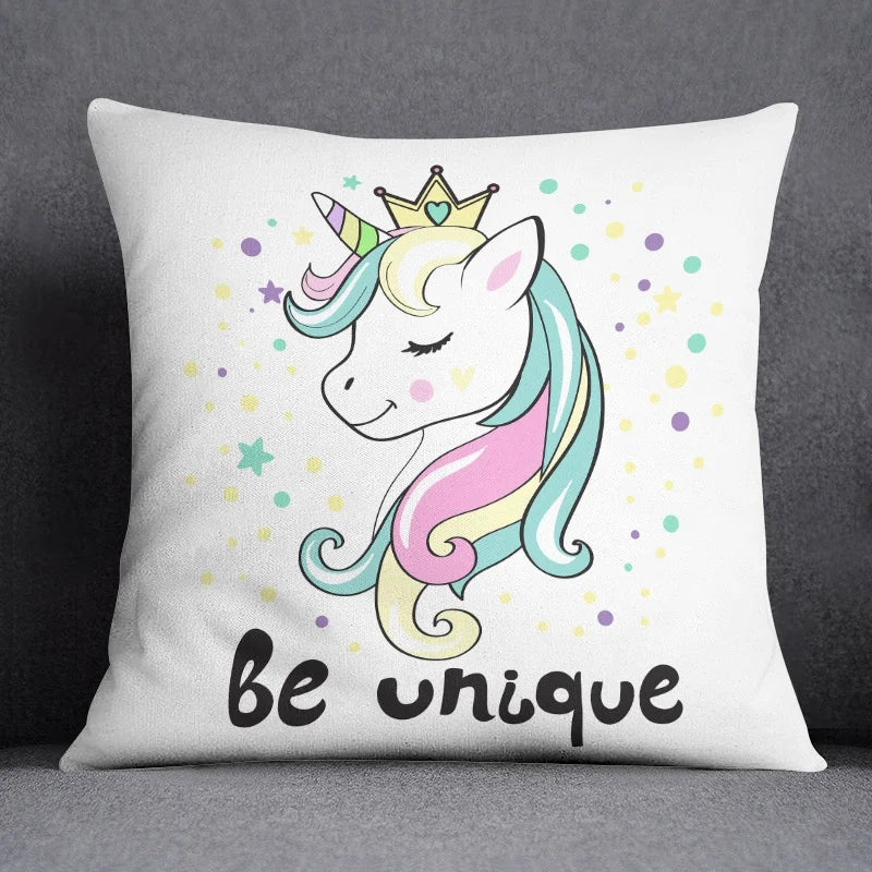 Unicorn Cartoon  Printed Cushion / Pillow Case COVER