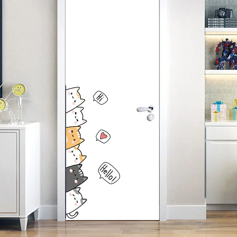 Cartoon Cats Children's Room Self Adhesive Wallpaper Stickers