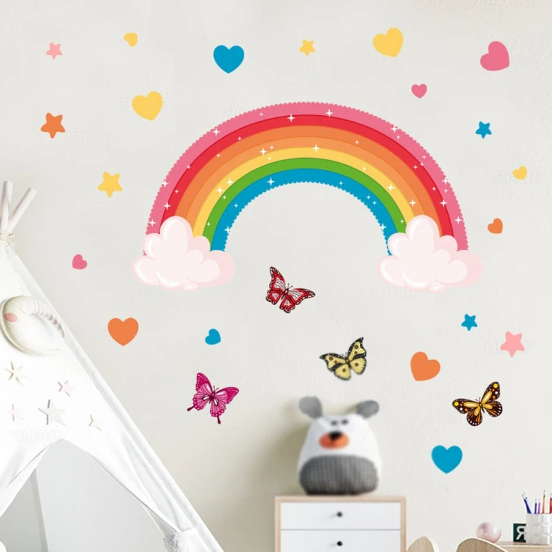 Self Adhesive Rainbow Wall Sticker For Kids Room Decor