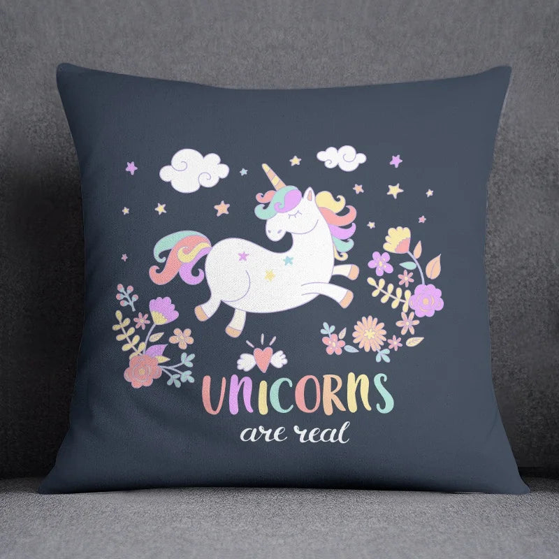 Unicorn Cartoon  Printed Cushion / Pillow Case COVER