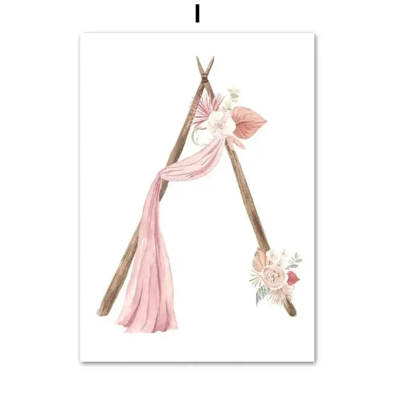 Pink Mermaid Wall Art Print Canvas Painting Nordic Poster