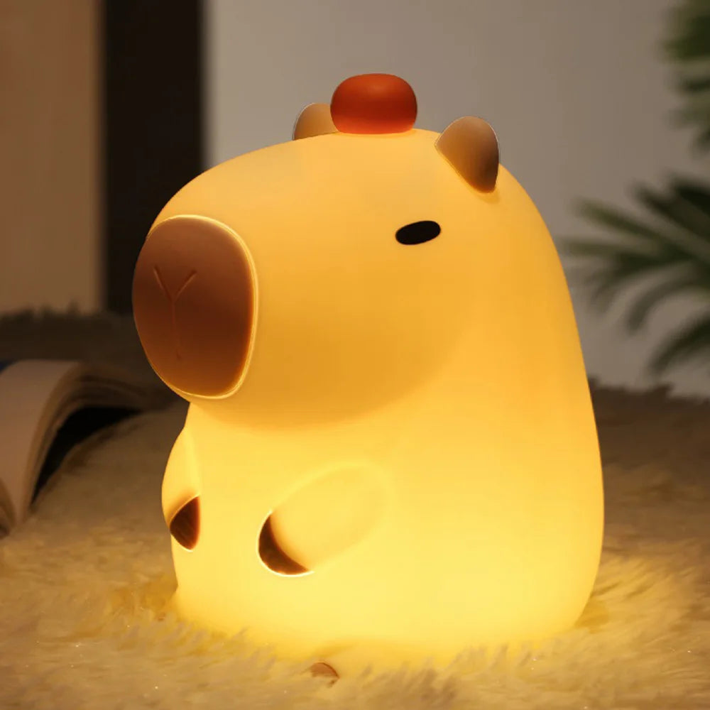 LED Night Light Animal Silicone Decor Touch Sensor USB Rechargeable