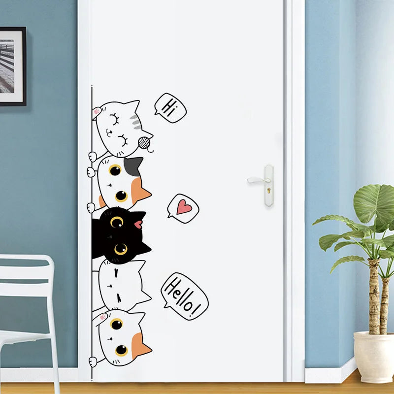 Cartoon Cats Children's Room Self Adhesive Wallpaper Stickers