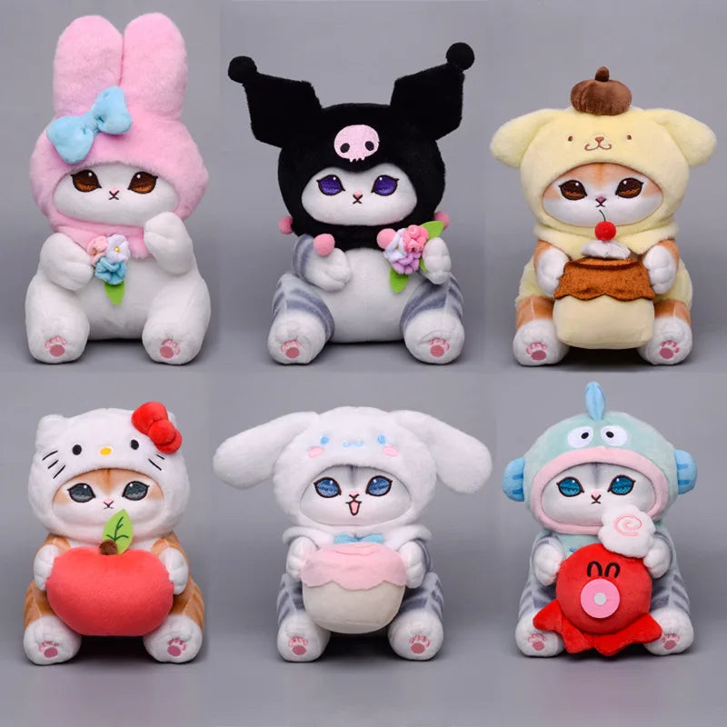 Mofusand Cross-Dressing Sanrio 12 Cm Plush Keychain / Bag Pendant & 20 Cm Plush Doll