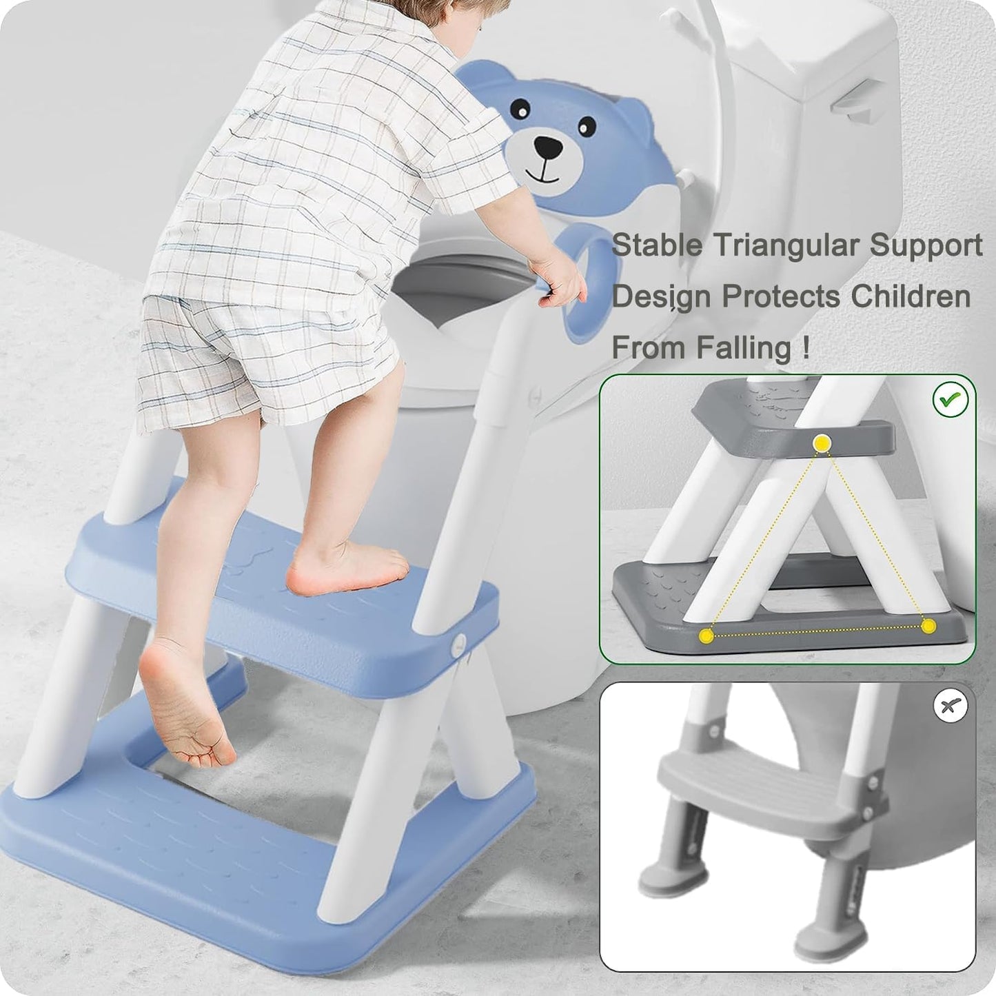 Toddler Potty Training Seat With Ladder In Blue