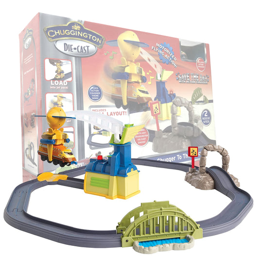 Die Cast Train Action Chugger to the Rescue Track Playset