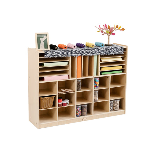 15 Cubby Cabinet Kids Bookshelf Organiser Storage