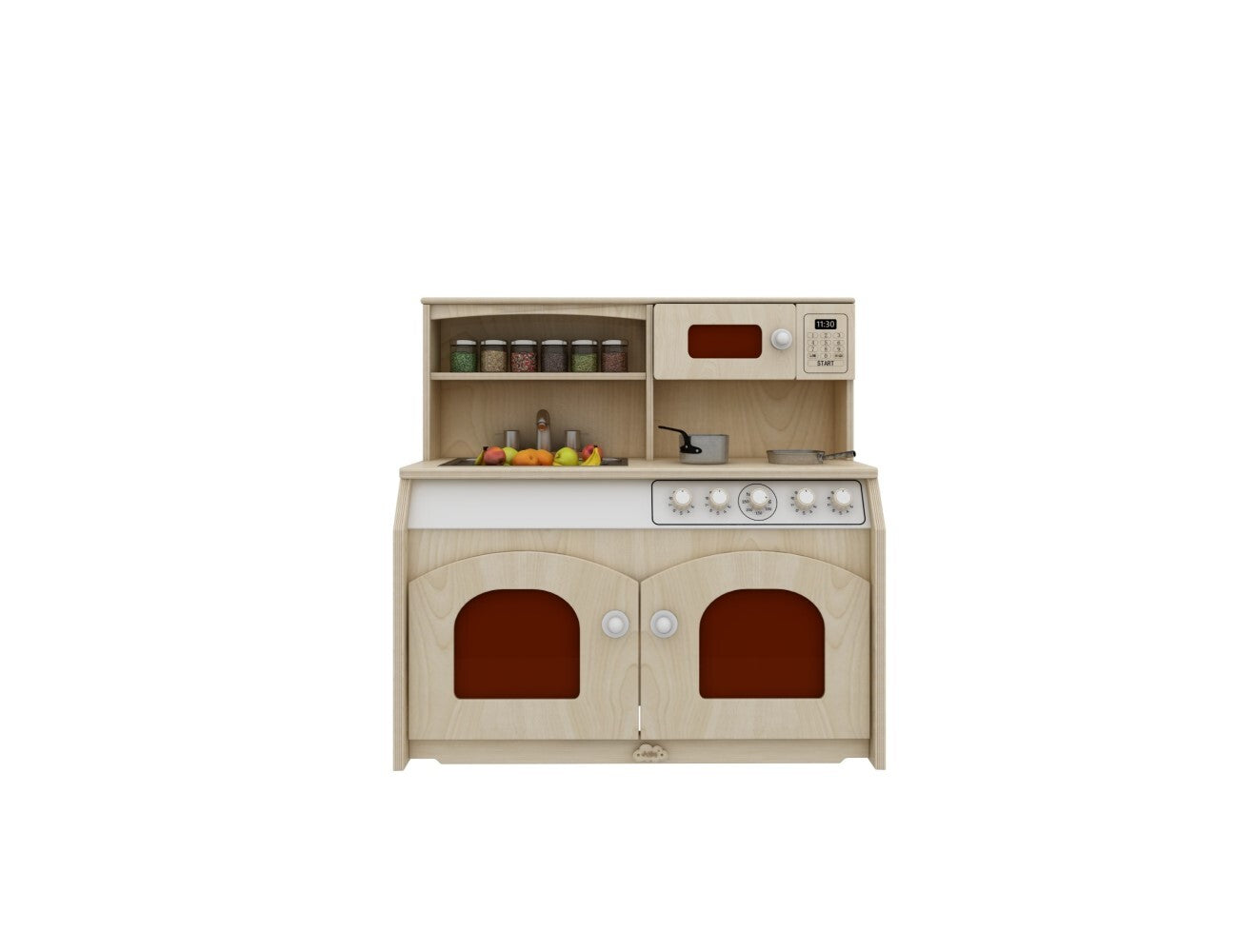 Jooyes Kids Wooden Play Kitchen 4-in-1