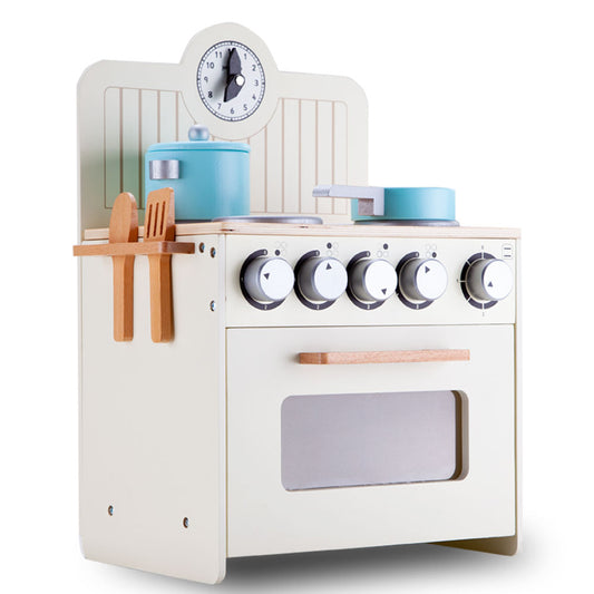 Retro Wooden Kitchen Toy Pretend Play Set Children Wood Oven Toddlers