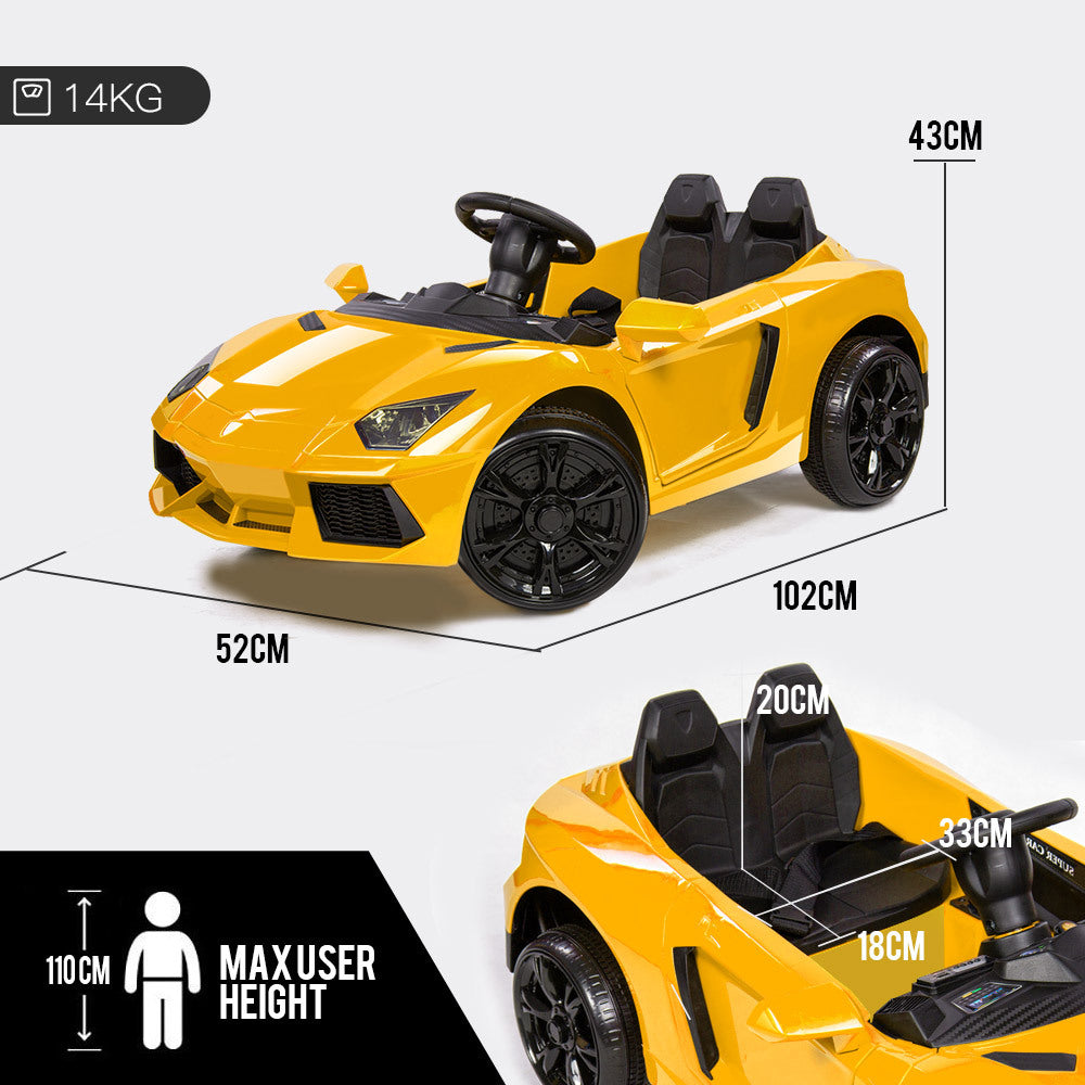 Ride-On Car LAMBORGHINI Inspired - Electric Battery Remote Yellow