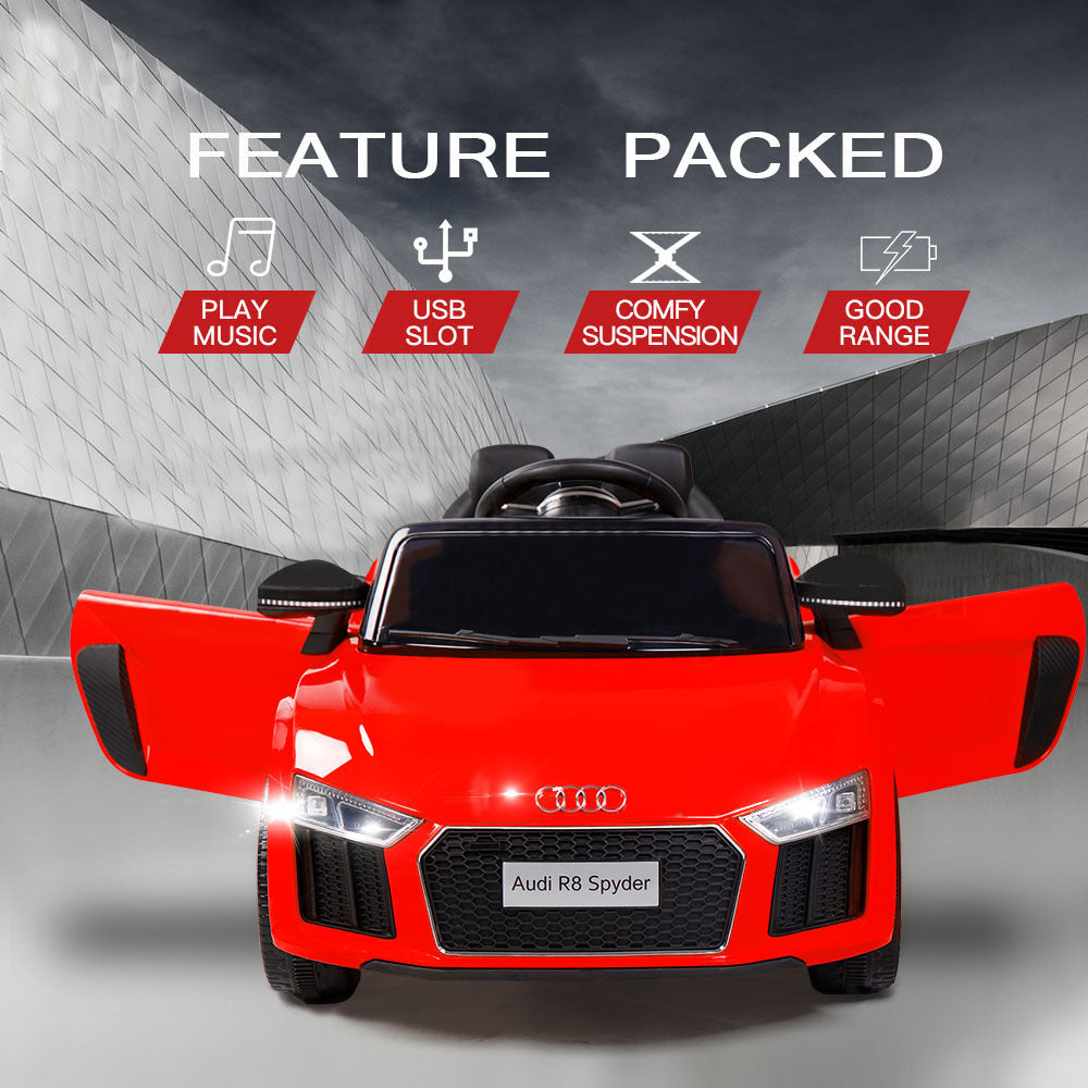 Kids Ride-On Car Licensed AUDI R8 SPYDER Battery Electric Toy Remote 12V Red