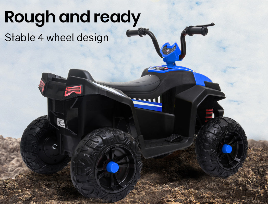 Electric Ride On ATV Quad Bike Battery Powered, Black and Blue