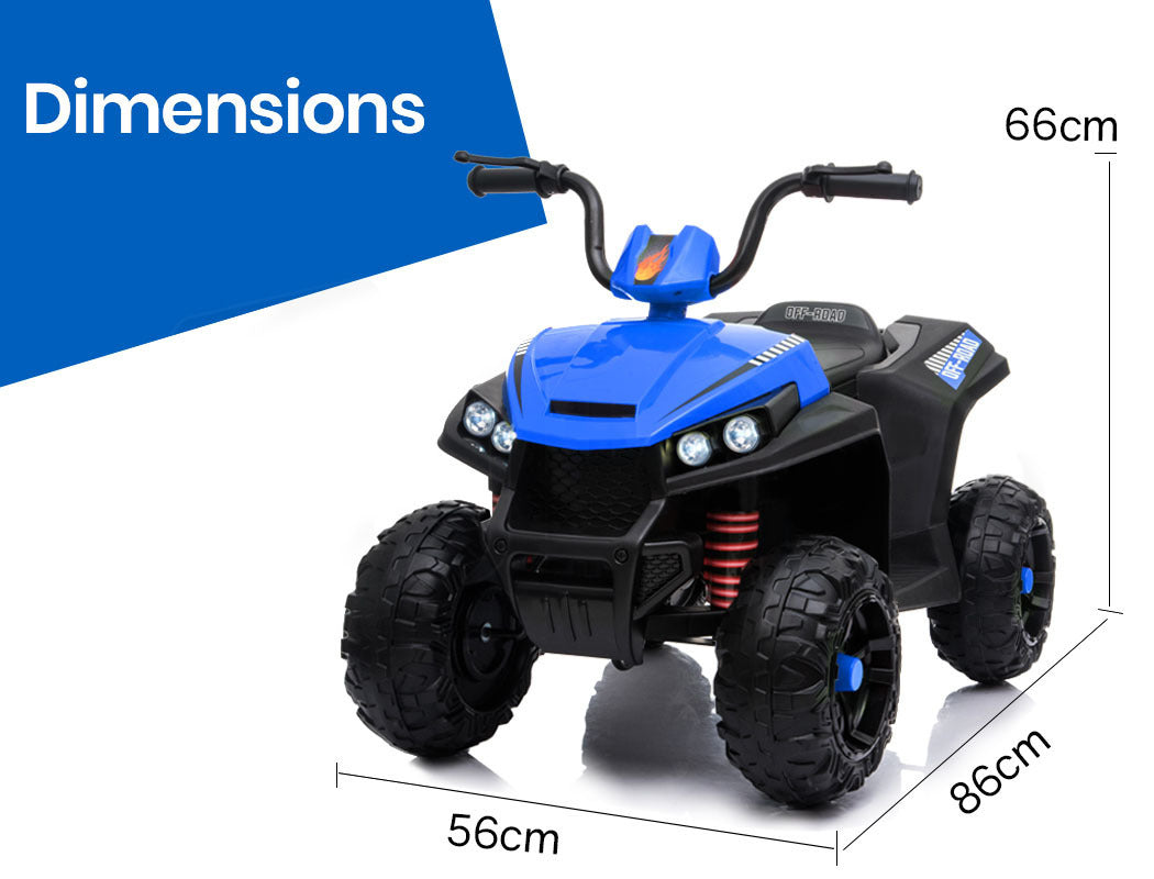 Electric Ride On ATV Quad Bike Battery Powered, Black and Blue