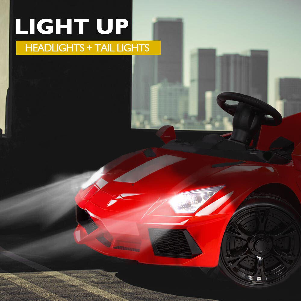 Lamborghini Inspired Ride-On Car, Remote Control, Battery Charger, Red