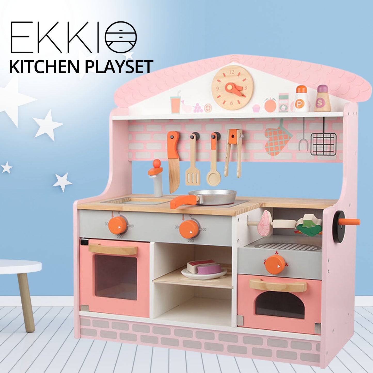 WOODEN Kitchen Playset for Kids (BBQ Kitchen Set)