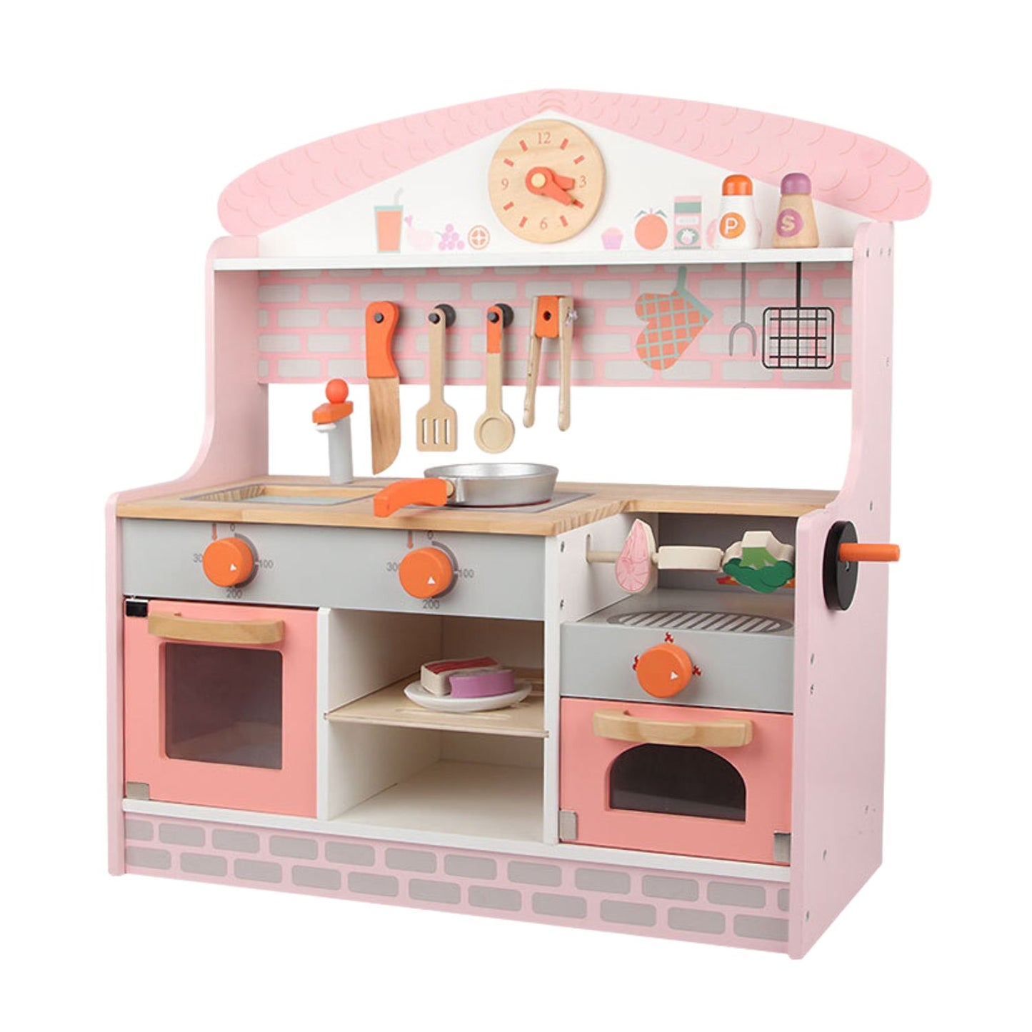 WOODEN Kitchen Playset for Kids (BBQ Kitchen Set)