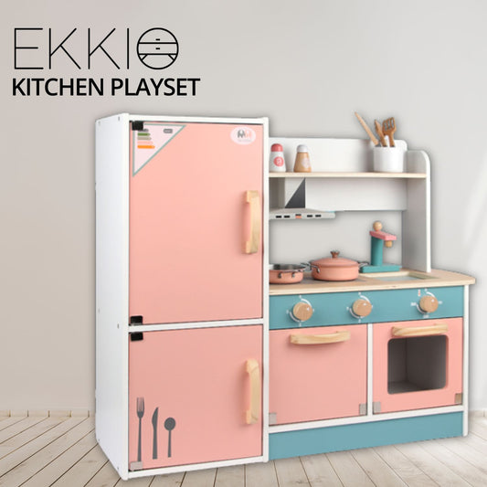 Wooden Kitchen Playset for Kids (Refrigerator Kitchen Set)