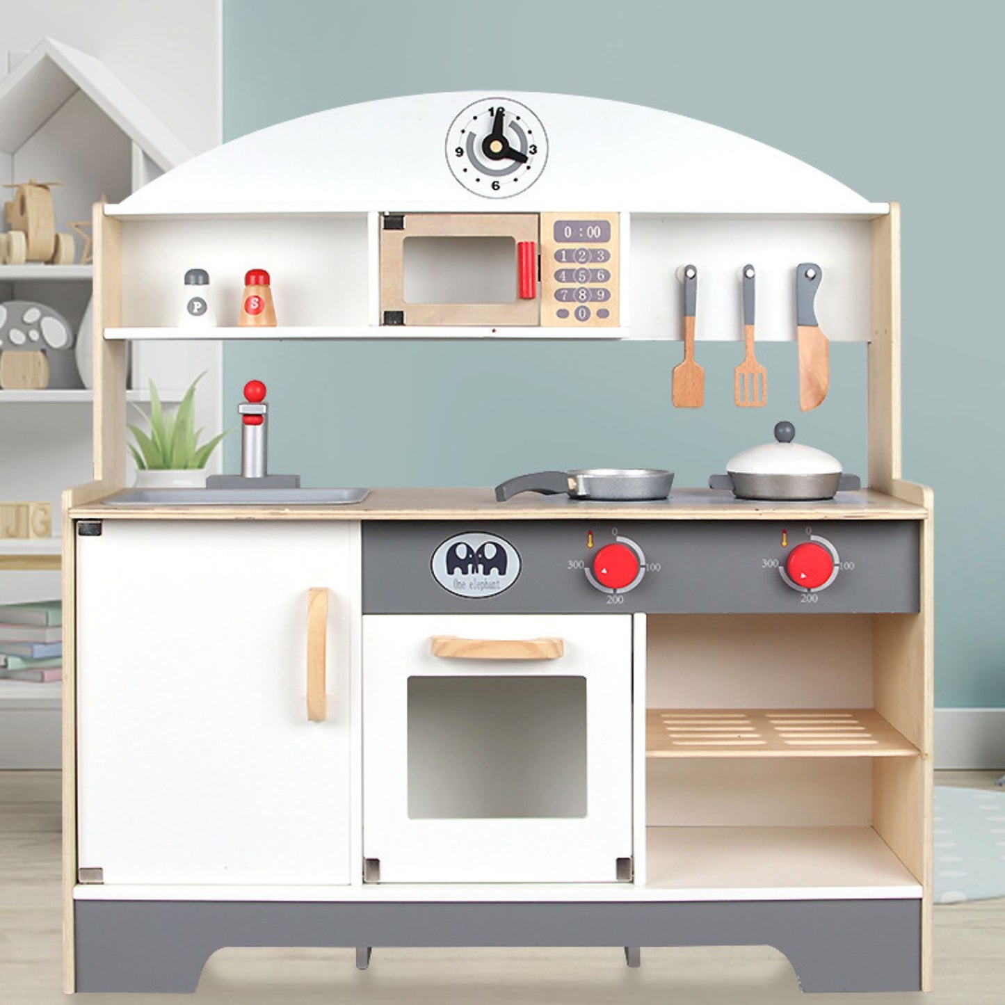 WOODEN Kitchen Playset for Kids (Minimalist)