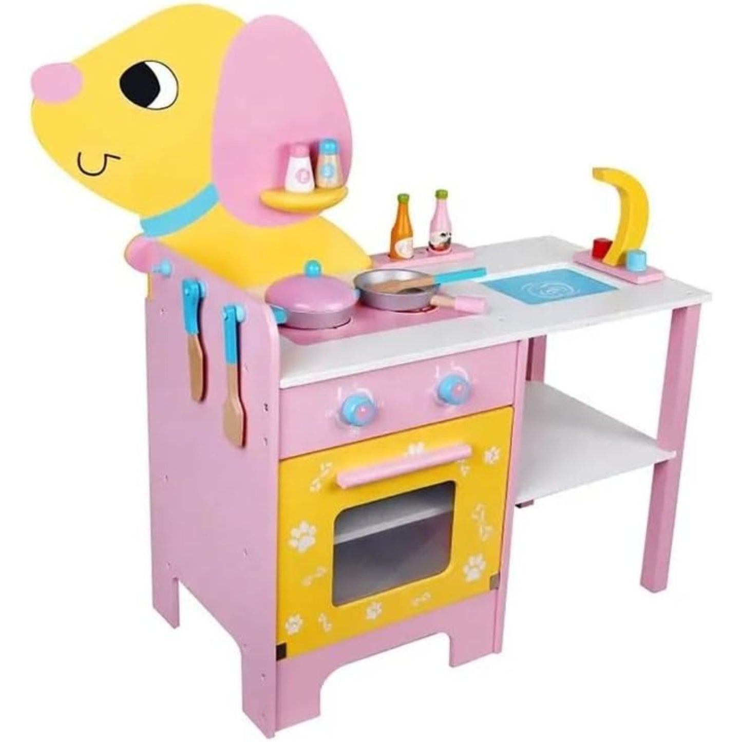 WOODEN Kitchen Playset for Kids (Puppy Shape Kitchen Set)