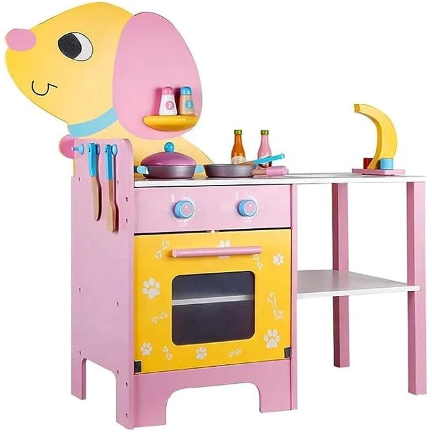 WOODEN Kitchen Playset for Kids (Puppy Shape Kitchen Set)