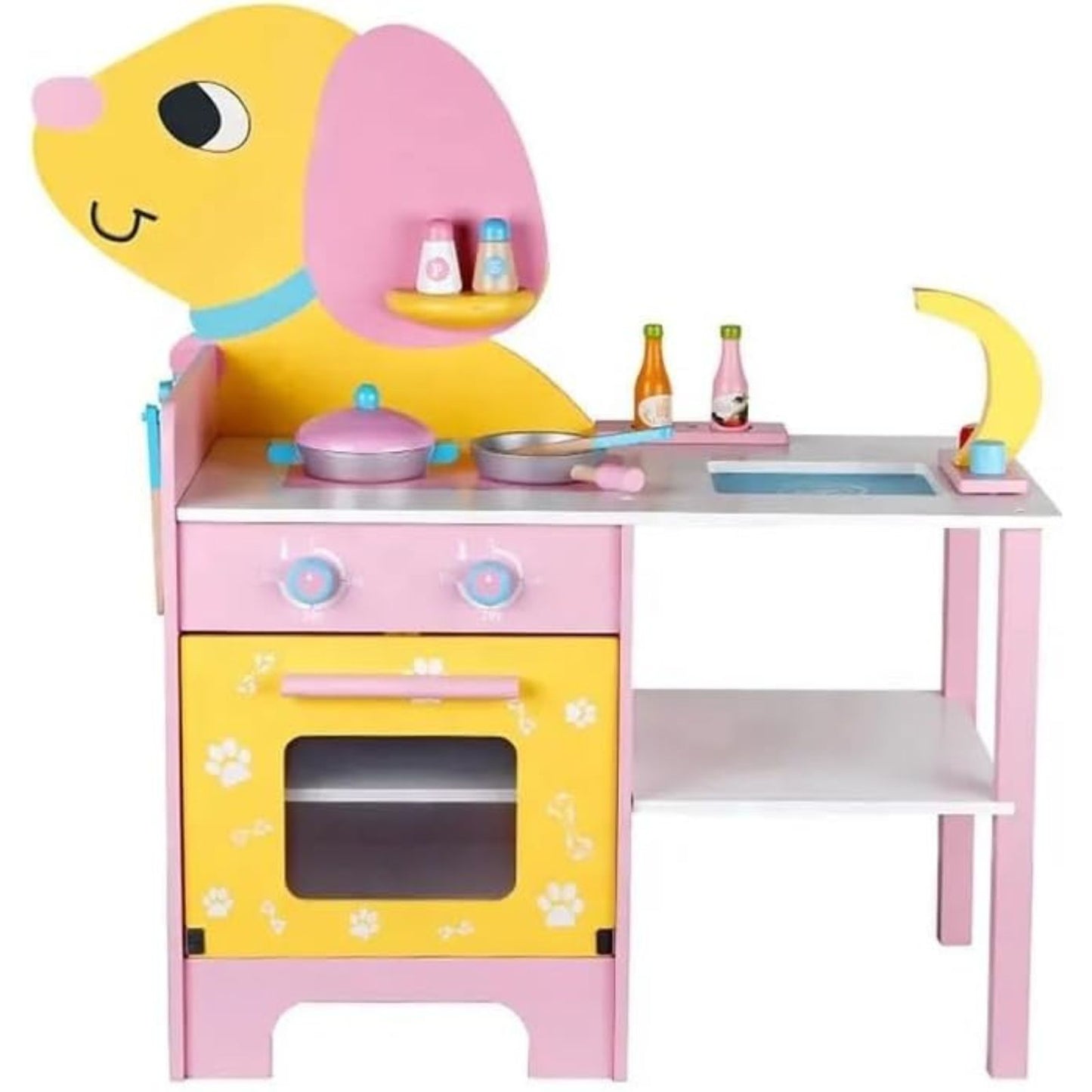 WOODEN Kitchen Playset for Kids (Puppy Shape Kitchen Set)