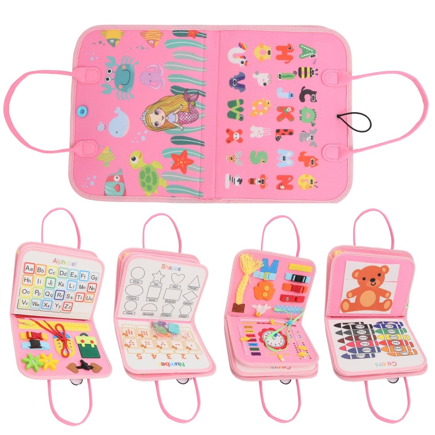 GOMINIMO Kids Busy Board Learning Toys (Pink)