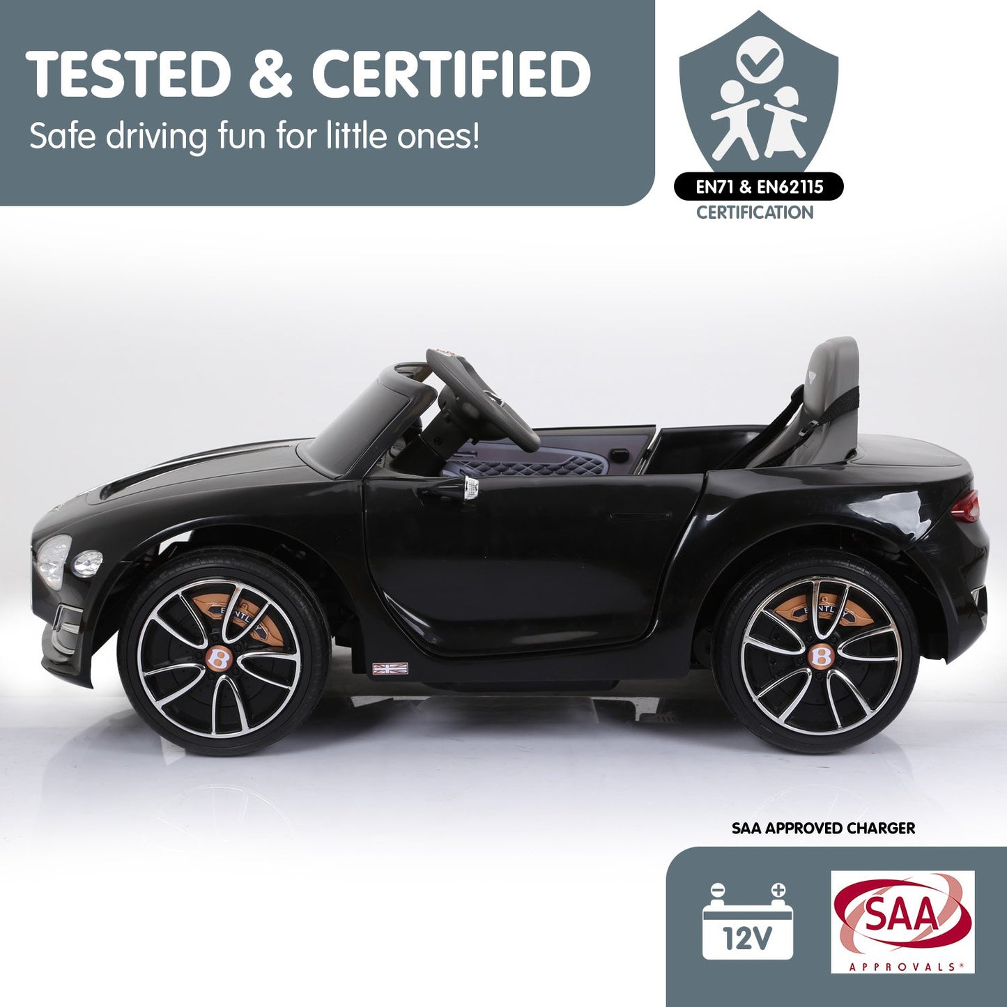 Bentley Exp 12 Licensed Speed 6E Electric Kids Ride On Car Black