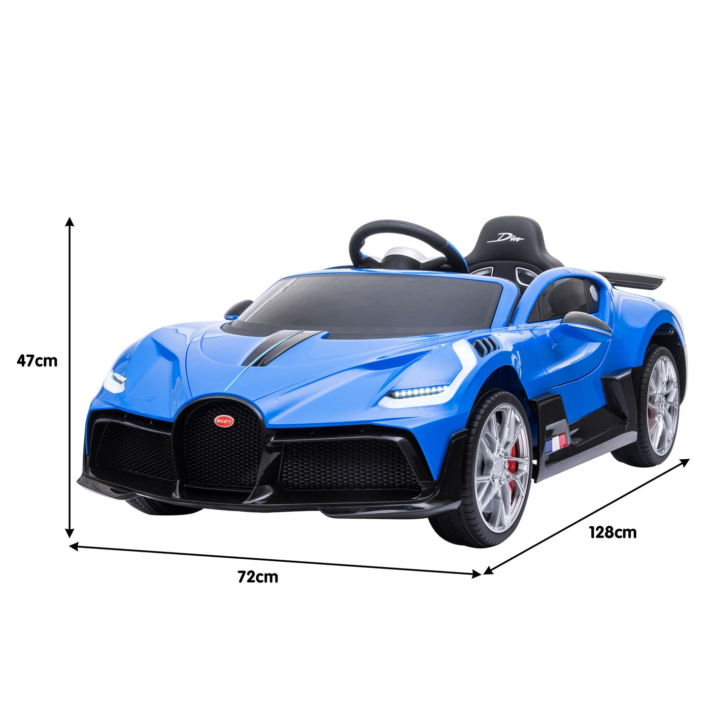 Licensed Bugatti Kids Electric Ride On Car - Blue