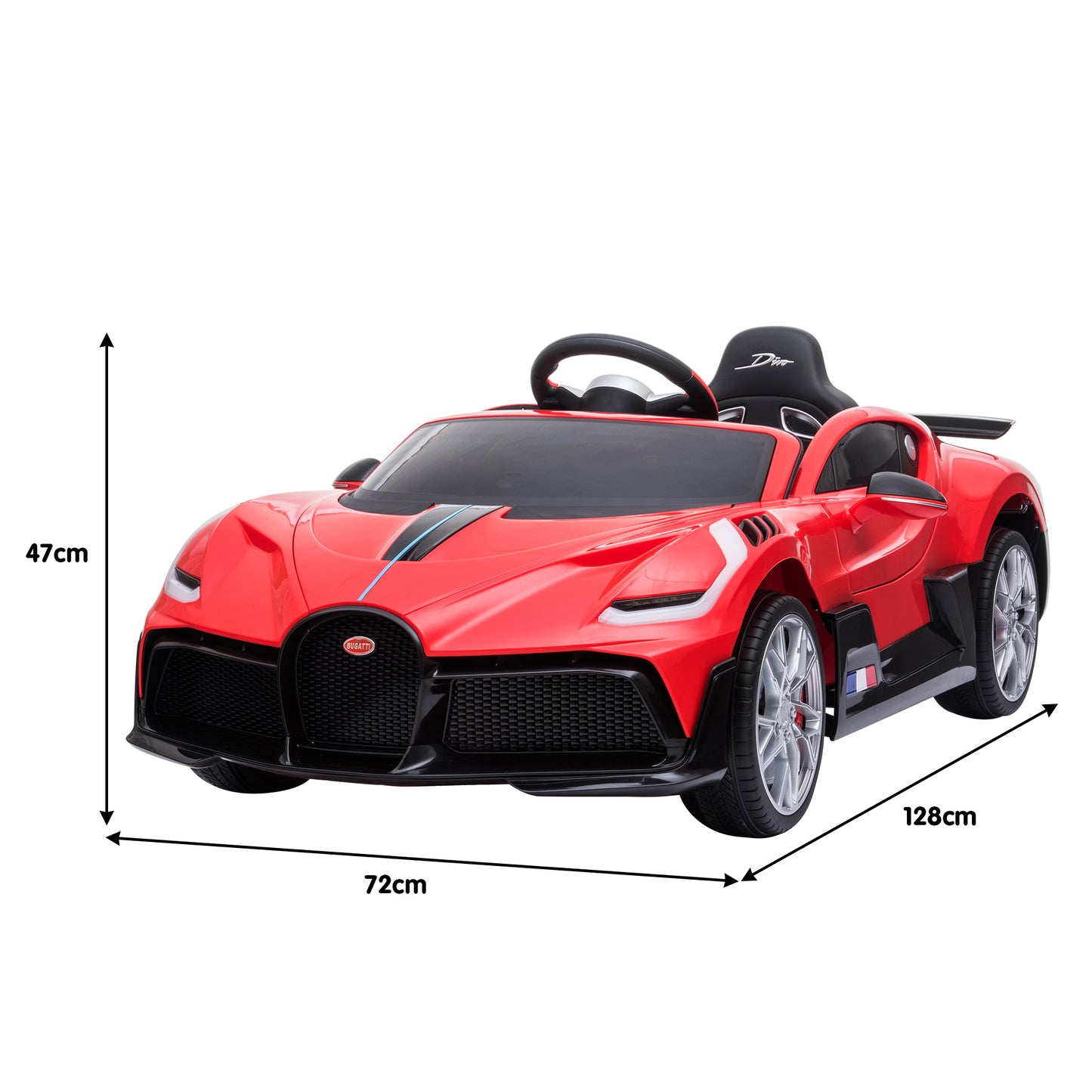 Licensed Bugatti Kids Electric Ride On Car - Red