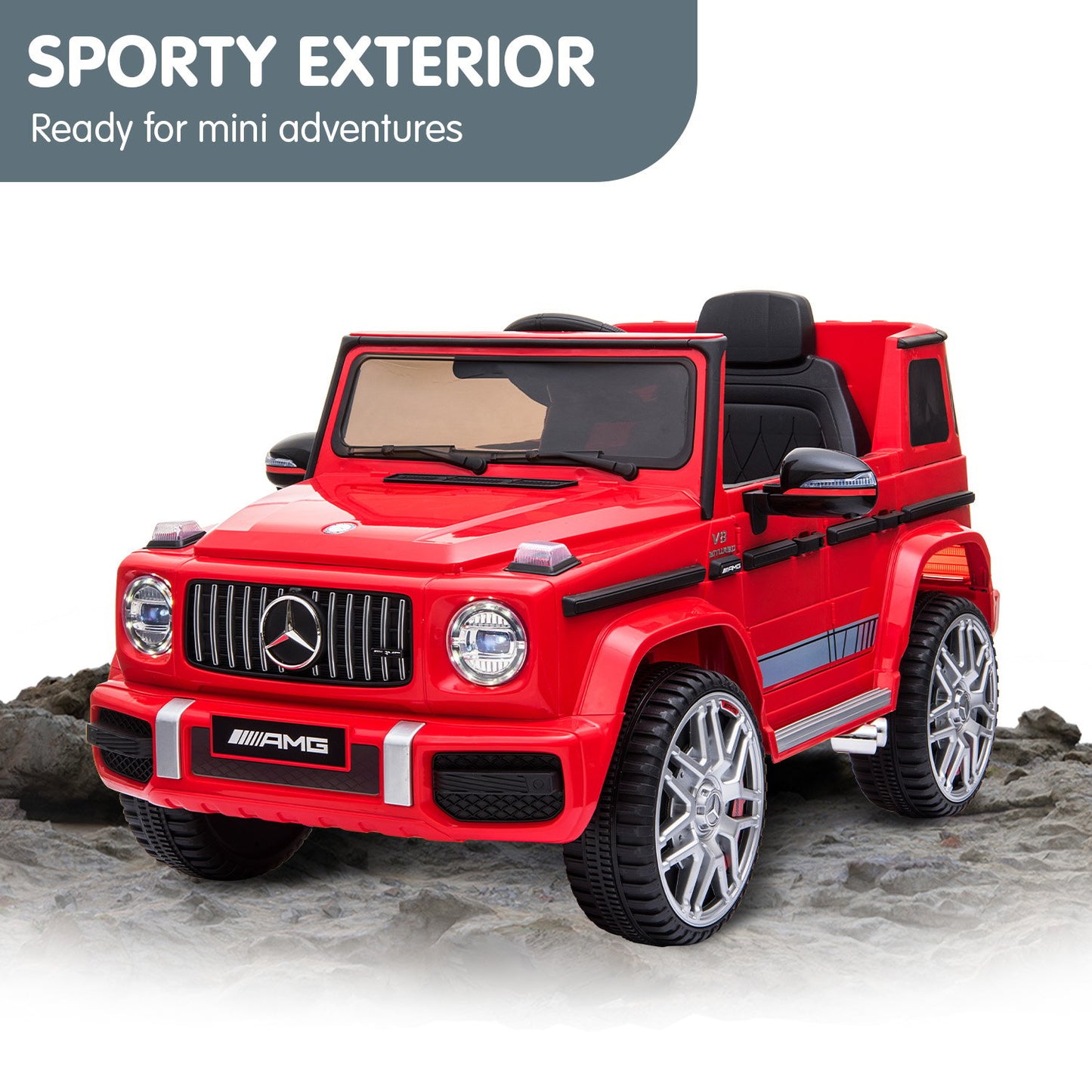 Mercedes Benz AMG G63 Licensed Kids Ride On Electric Car Remote Control - Red