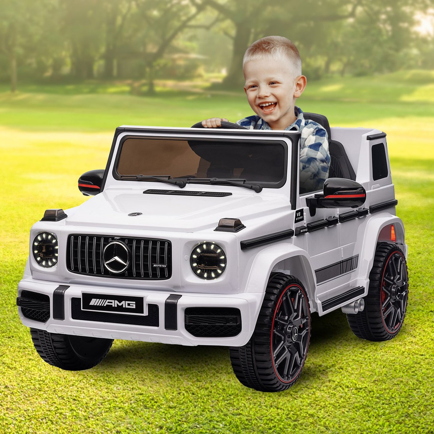 Mercedes Benz AMG G63 Licensed Kids Ride On Electric Car Remote Control - White