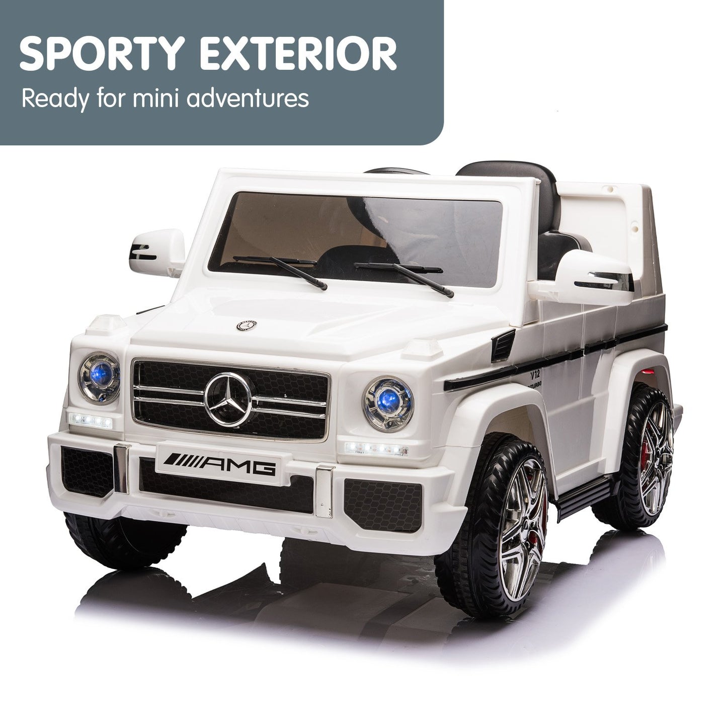 Mercedes Benz AMG G65 Licensed Kids Ride On Electric Car Remote Control - White