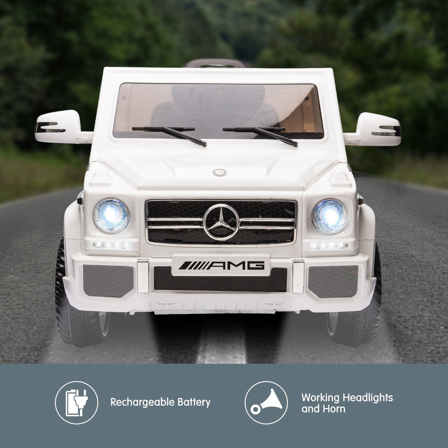 Mercedes Benz AMG G65 Licensed Kids Ride On Electric Car Remote Control - White