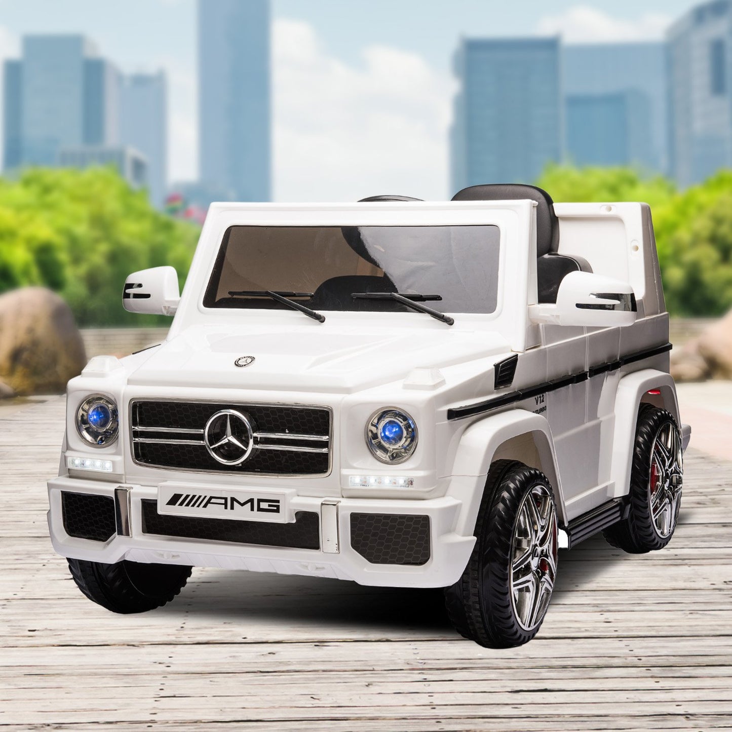 Mercedes Benz AMG G65 Licensed Kids Ride On Electric Car Remote Control - White