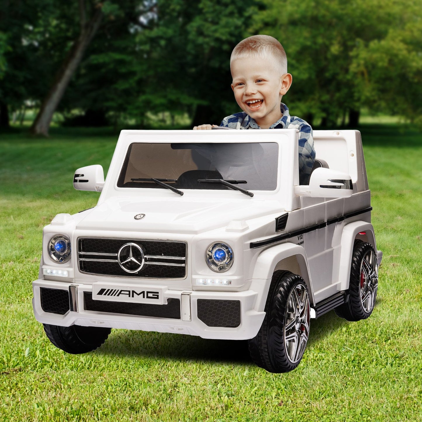 Mercedes Benz AMG G65 Licensed Kids Ride On Electric Car Remote Control - White