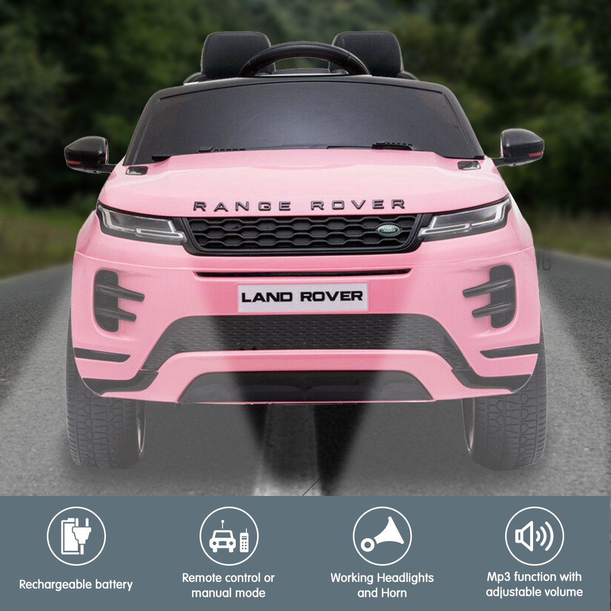 Land Rover Licensed Kids Electric Ride On Car Remote Control - Pink