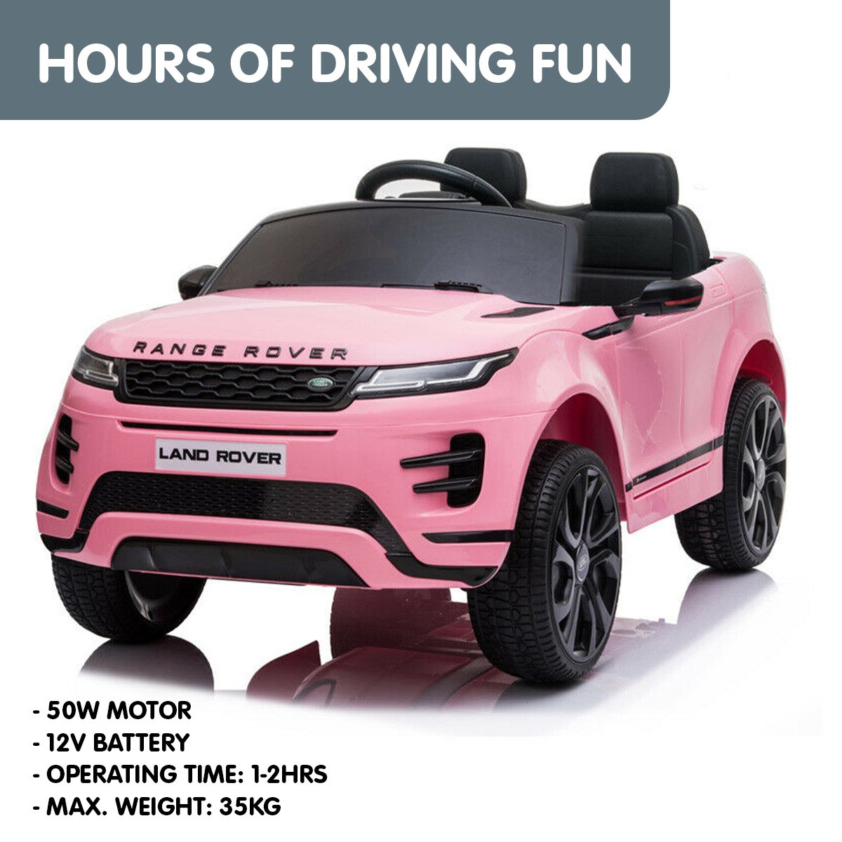 Land Rover Licensed Kids Electric Ride On Car Remote Control - Pink