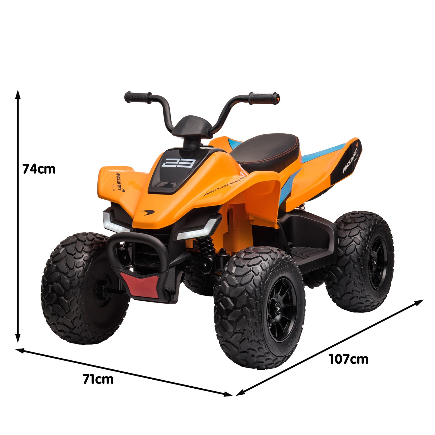 Licensed MCL35 McLaren Kids Toy Ride On Electric Quad Bike - Orange