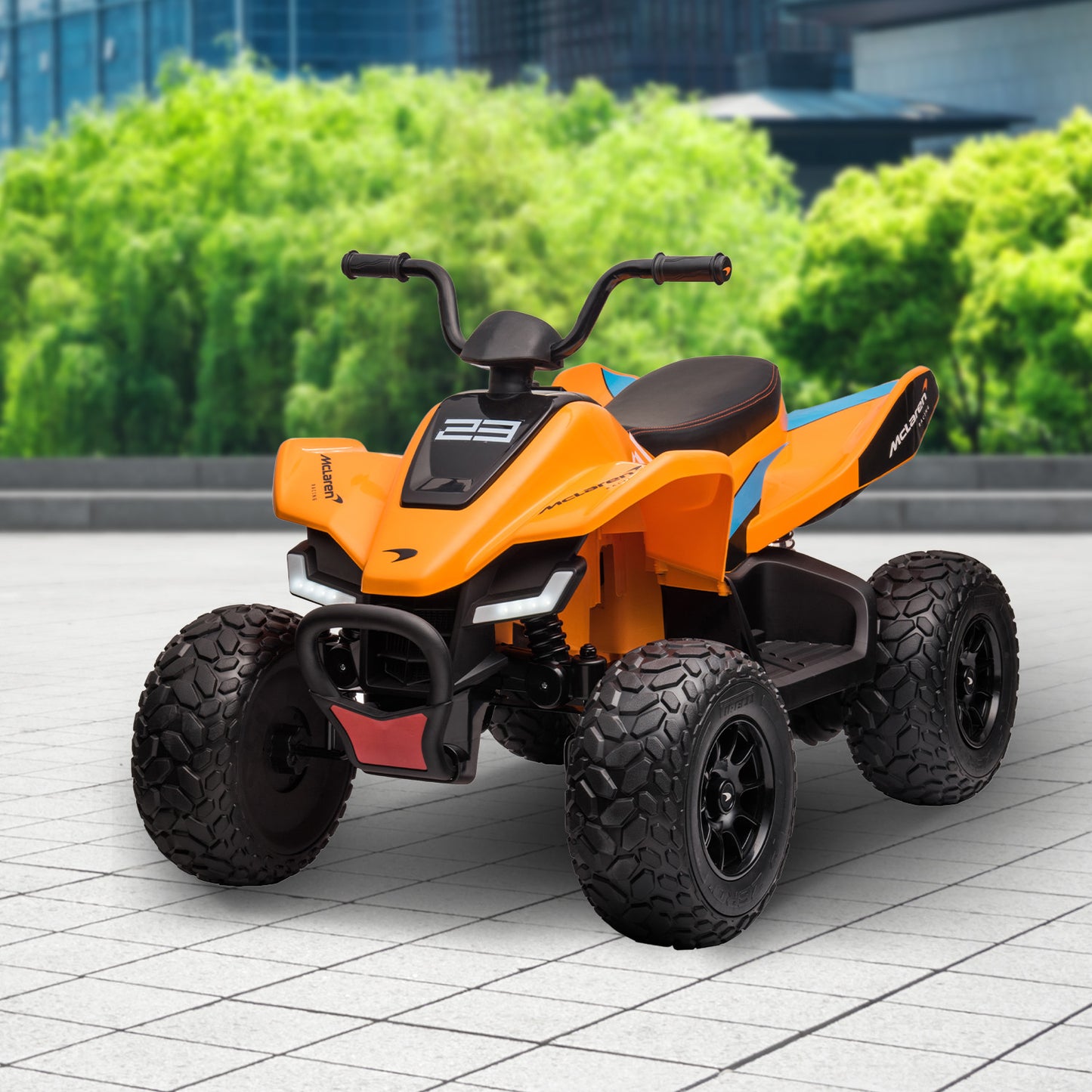 Licensed MCL35 McLaren Kids Toy Ride On Electric Quad Bike - Orange