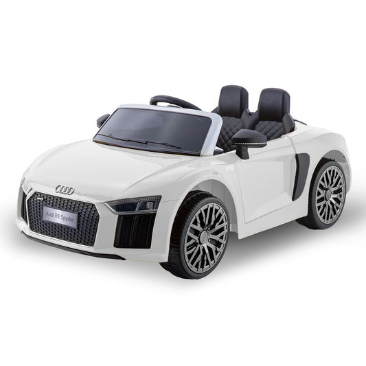 R8 Spyder Audi Licensed Kids Electric Ride On Car Remote Control - White