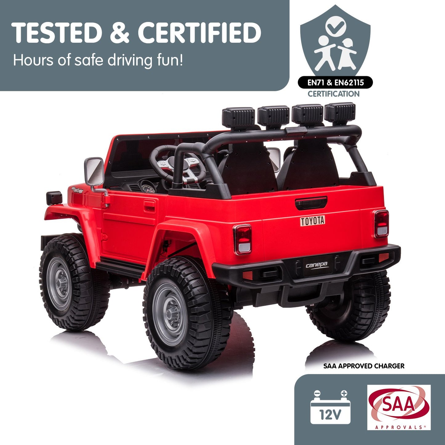 Licensed Toyota FJ-40 Electric Kids Ride On Car - Red