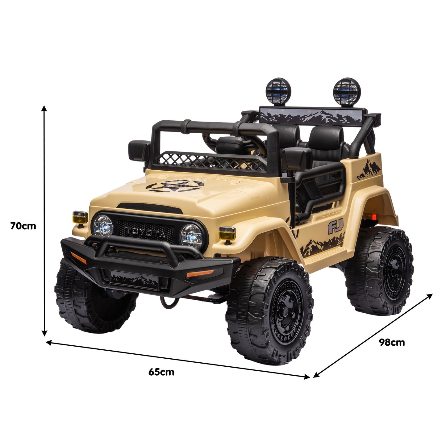 Toyota Fj Cruiser Kids Electric Ride On Car - Khaki