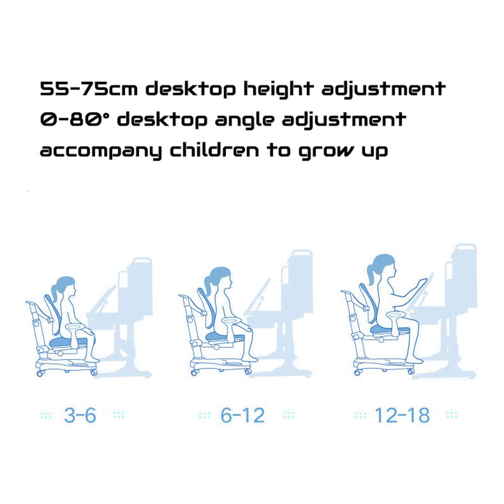 120cm Height Adjustable Children Kids Ergonomic Study Desk in PINK AU