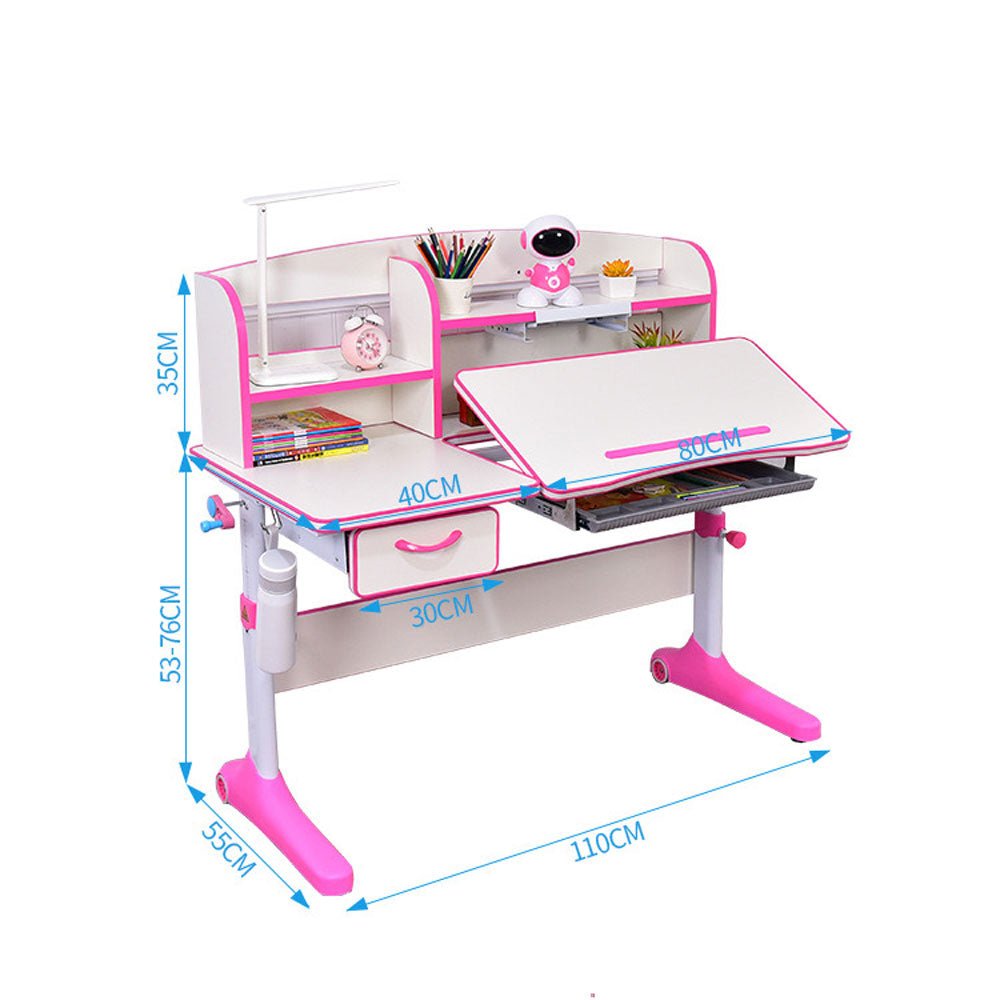 120cm Height Adjustable Children Kids Ergonomic Study Desk in PINK AU