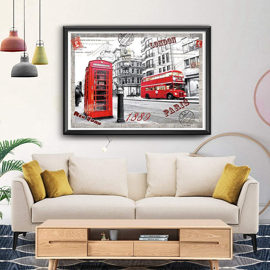 Large Jigsaw Puzzles 1000 Pieces London Red Bus Telephone Booth