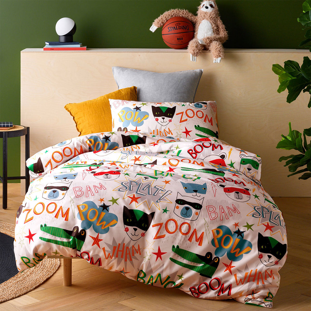 Superhero Quilt Cover Set Single Bed