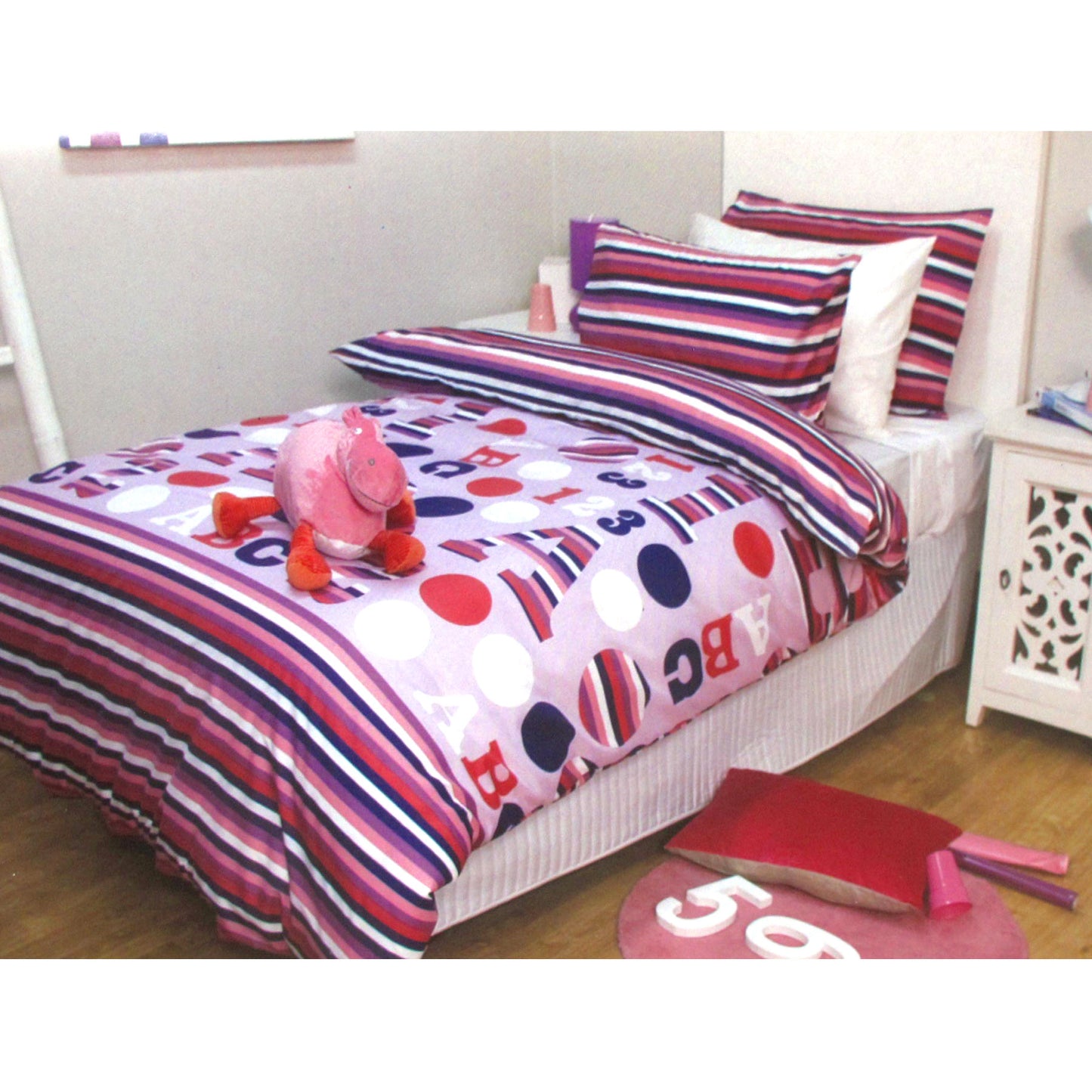 Kids Disco Girl Quilt Cover Set Single Bed