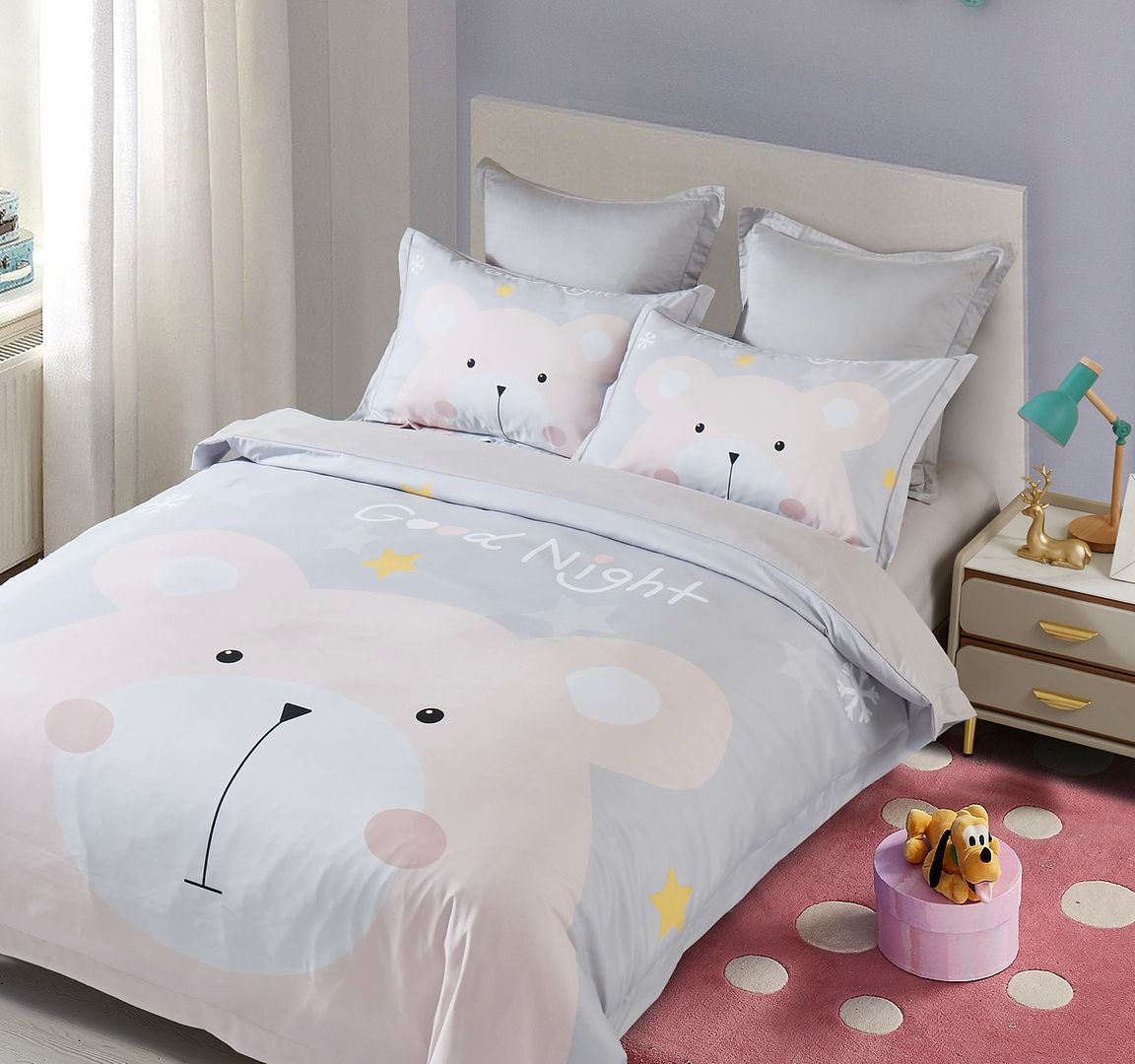 Bear Kids Quilt Cover Set - Single Size