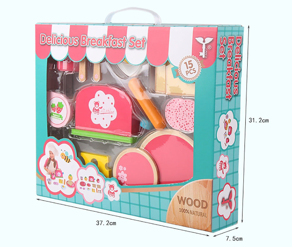 Kids WOODEN Kitchen Tea Set Pretend Play